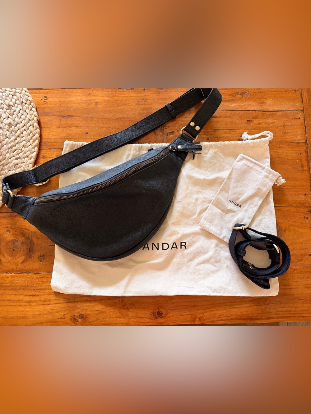 ANDAR Black Togo Leather - Tatum (Full size)